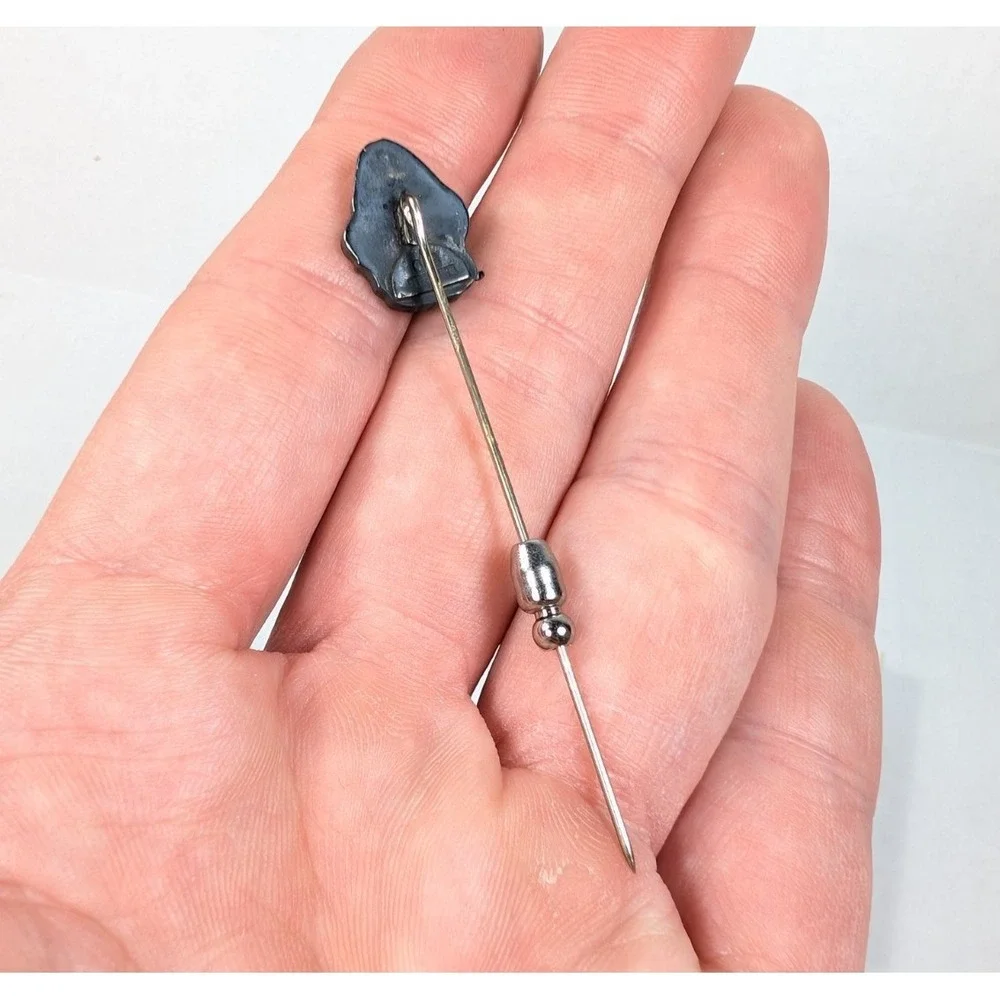 Vintage‎ Sterling Silver Stick Pin Fisherman Head Mystic Seaport Museum